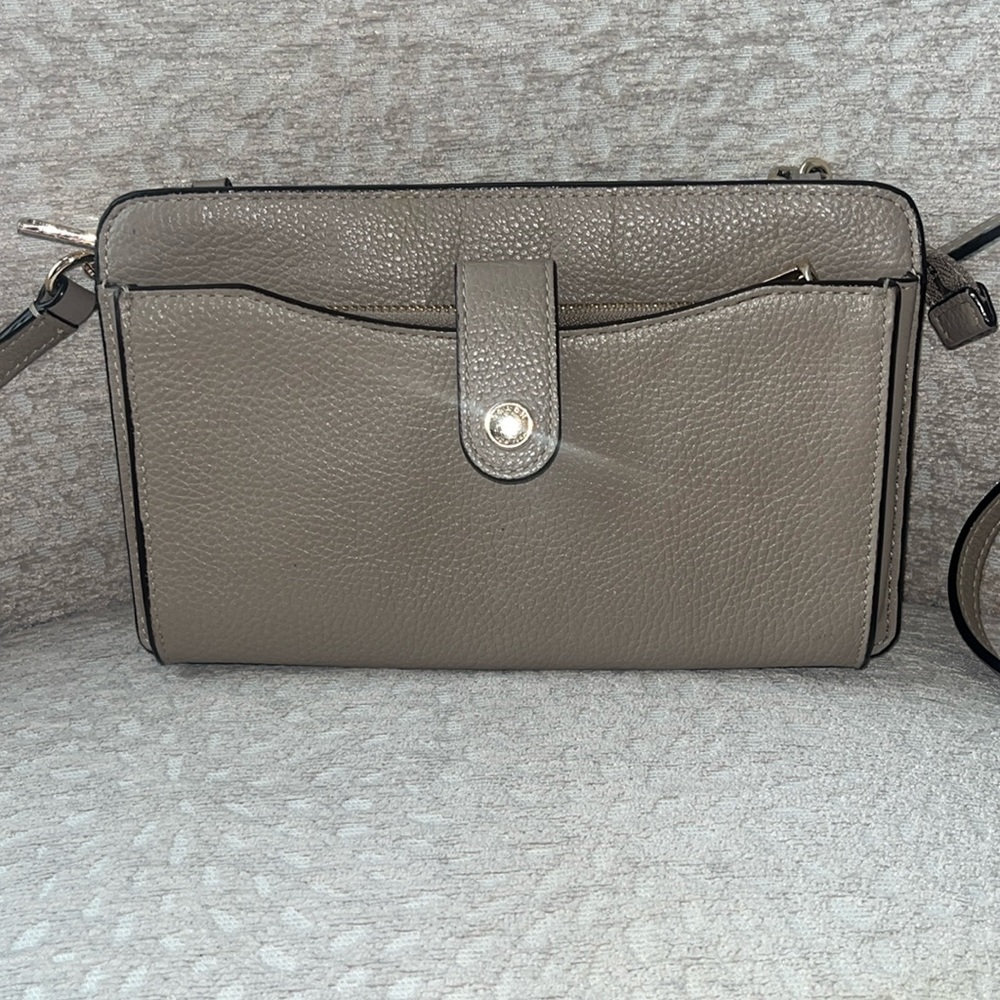 Coach leather crossbody. Beautiful taupe color.
